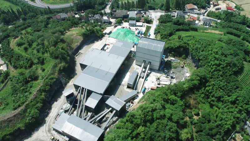 碎石生產(chǎn)線現(xiàn)場航拍圖