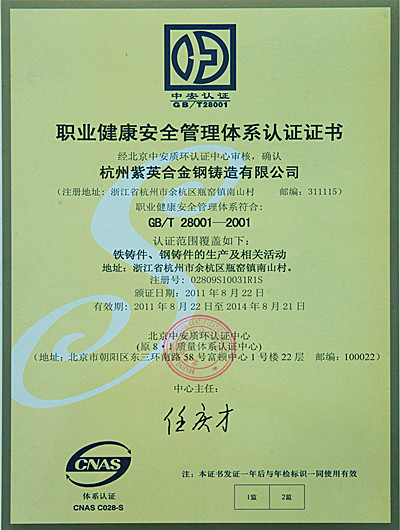 職業(yè)健康安全管理體系認(rèn)證